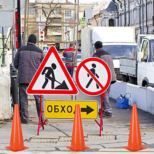 [5 Pack] 18 inch Traffic Cones, Safety Road Parking Cones,Agility Field Marker Cones for Soccer Basketball Football Drills Training, Outdoor Sport Activity & Festive Events