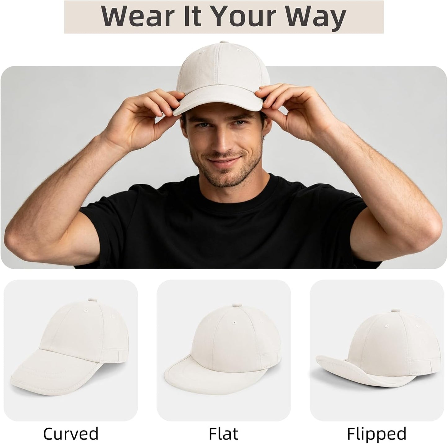 ZOORON Baseball Cap - Unstructured Low Profile Dad Hat | Soft Brim Adjustable for Outdoor Golf