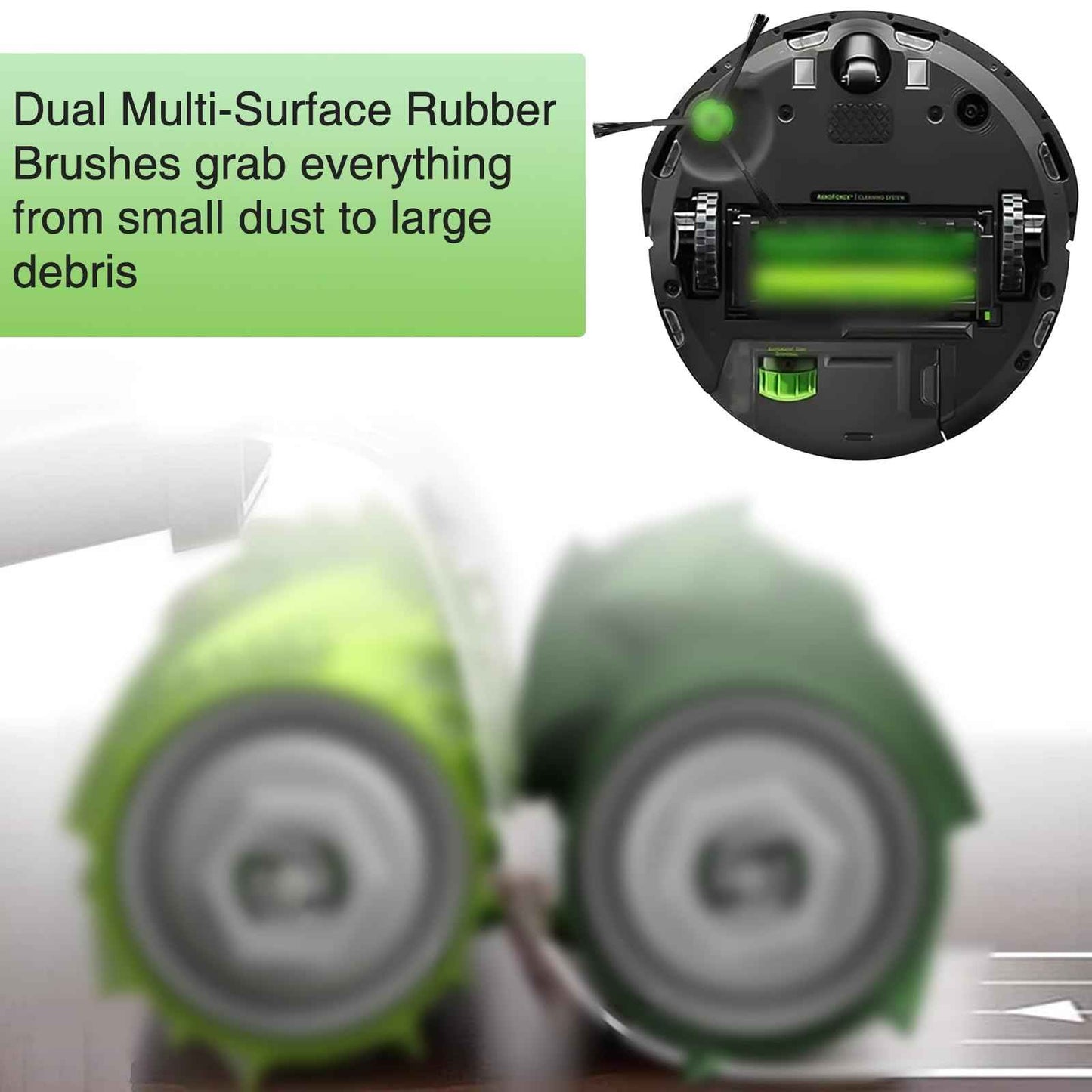 Replacement Parts for iRobot E, I & J Series, Combo i5, j5 Robot Vacuum Accessories Kit Include: 2 Set of Multi-Surface Rubber Brushes + 8 HEPA Filters + 8 Edge-Sweeping Brushes