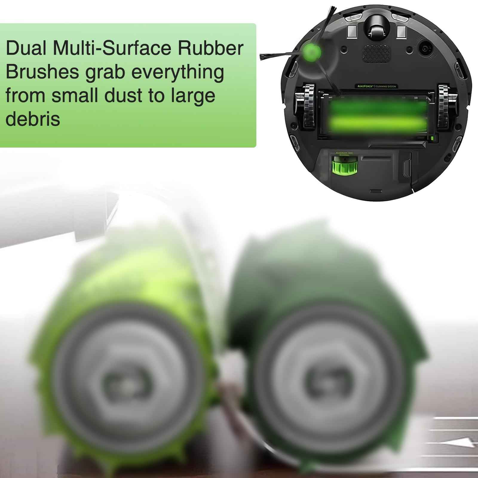 Replacement Parts for iRobot E, I & J Series, Combo i5, j5 Robot Vacuum Accessories Kit Include: 2 Set of Multi-Surface Rubber Brushes + 8 HEPA Filters + 8 Edge-Sweeping Brushes