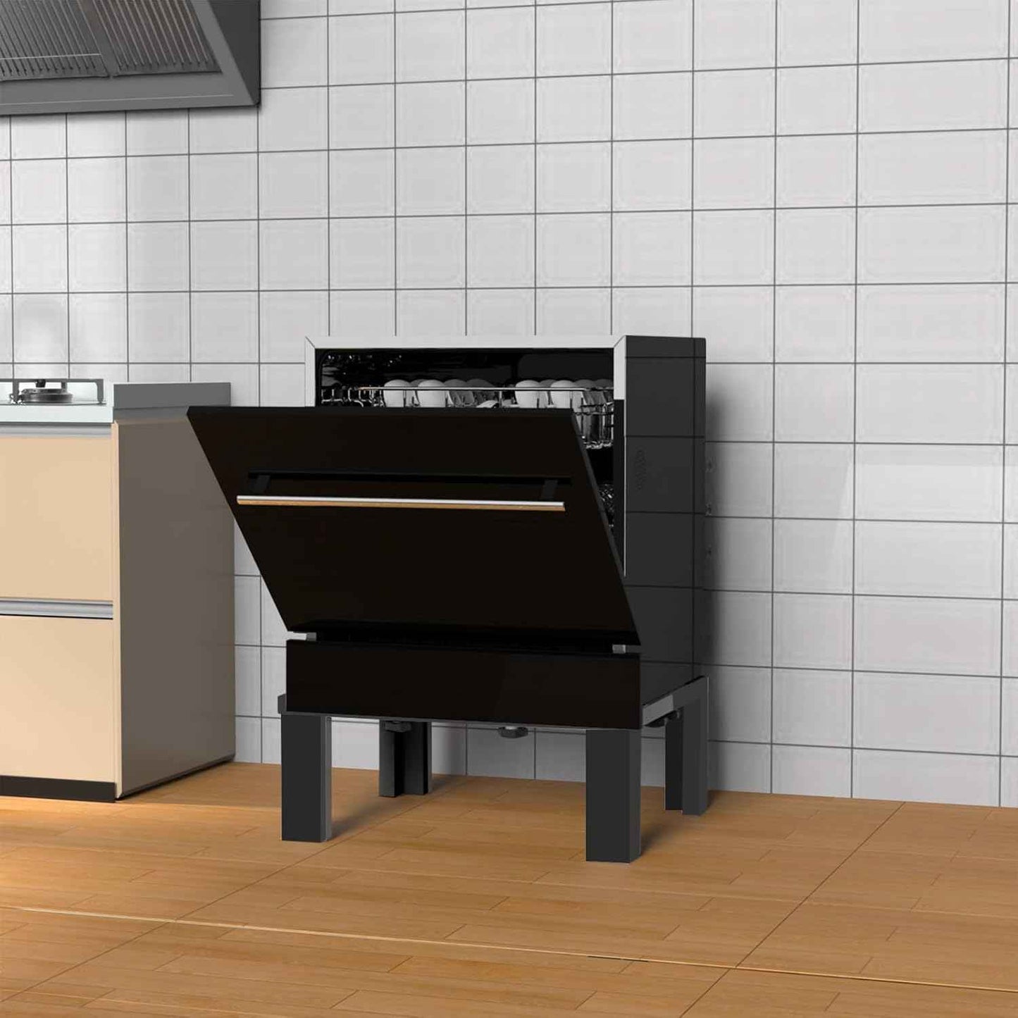 Heavy Duty Stainless Steel Mini Fridge & Washer Dryer Stand with 4 Strong Feet - Universal Appliance Base (Large)