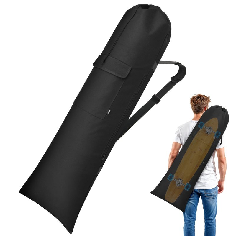 Easecos Longboard Skateboard Bag Portable Skateboard Carry Bag with Outer Pocket, Heavy Duty Longboard Bag with Adjustable Strap, Outdoor Sport Travel Storage Organizer for Men Women, 50" L x 17.1''W
