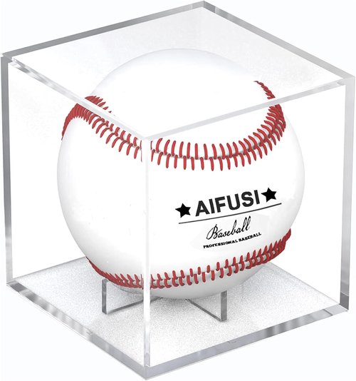 Baseball Display Case - UV Protected Acrylic Holder for Official Size Baseballs | Clear Cube Memorabilia Storage