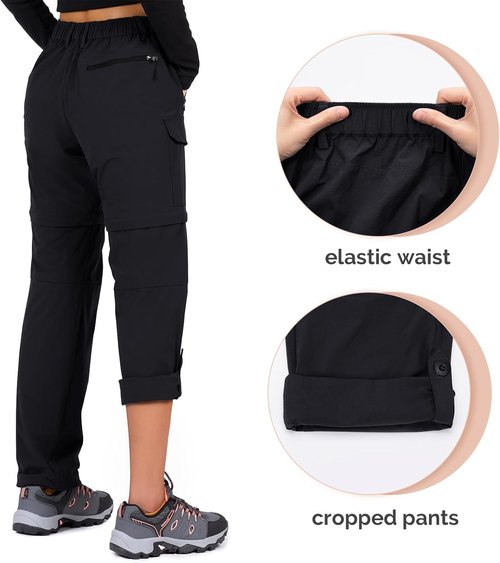 Cycorld Women's Convertible Hiking Pants - Quick-Dry, Lightweight, Stretch Fabric | 5 Deep Pockets