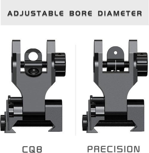 Marmot Full Metal Flip Up Gun Sights - CQB & Precise Mode Fiber Optic Rifle Sights