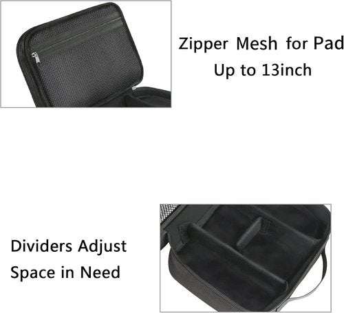MATEIN Cable Organizer Bag, Large Travel Storage Bag Sturdy Tool Case with Handle for Phone Cord Electronics Accessories, Carrying Case for Tablet (Up to 12.9inch), Powerbank, Hard Drive, Black