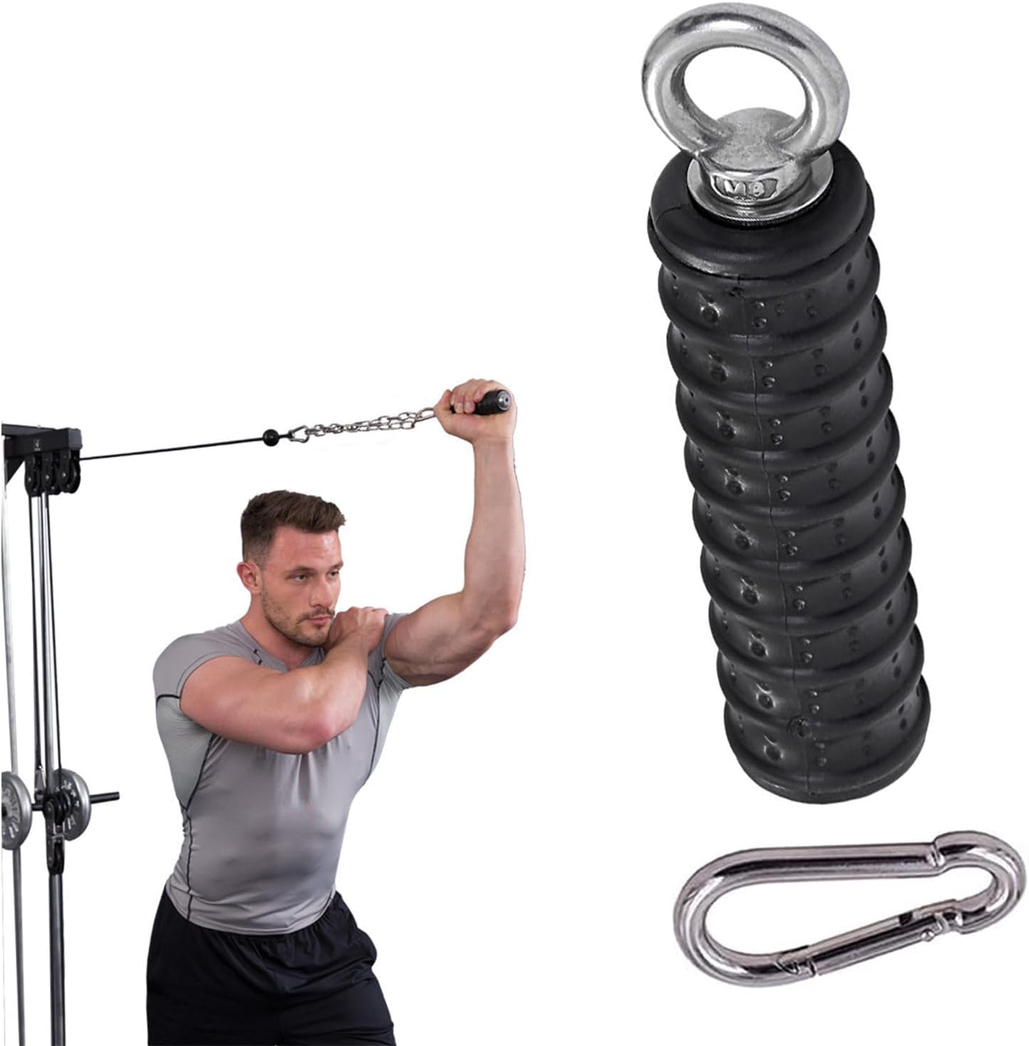 Skiennix Ergonomic Tricep Rope Handle - Fitness Cable Attachment for Home Gym | LAT Pull Down Bar