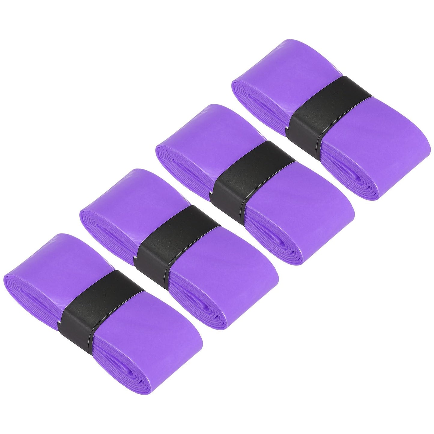 PATIKIL 43.3" Tennis Racket Grip Tape, 4 Pack Anti Slip Absorbent PU Badminton Overgrip Racquet Grip Tape for Baseball Pickleball Paddle, Purple