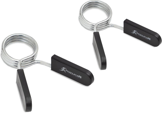 ProsourceFit Olympic Barbell Spring Clip Collars - 2-Inch Pair with Easy-Grip Handles for Weightlifting | Powerlifting