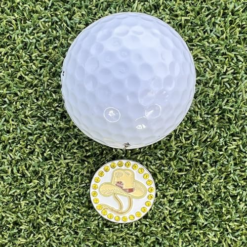 Giggle Golf Western Ball Marker with Magnetic Hat Clip & Horseshoe Cowgirl Design