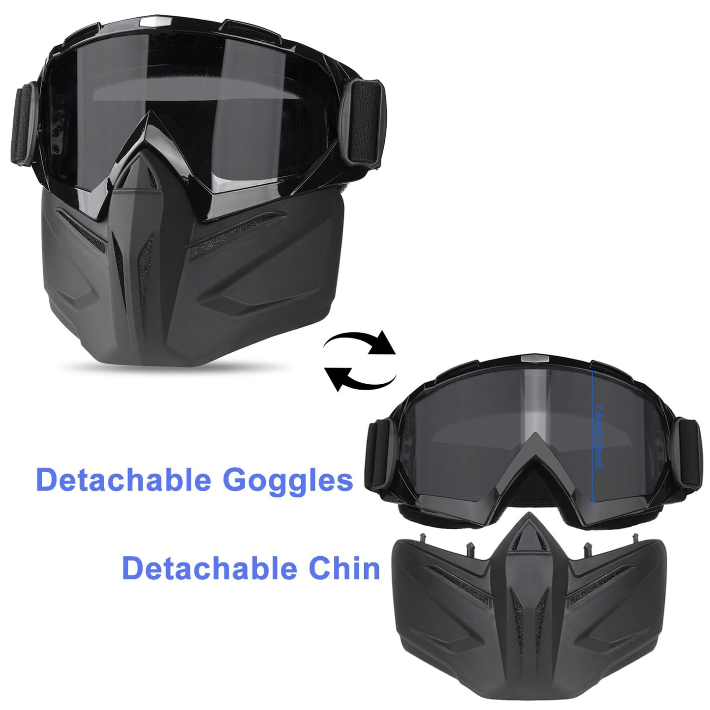 VPZENAR Airsoft Helmet and Full Face Mask,Paintball Black Helmet with NVG Mount Side Rail,Men's Military Costume Tactical Gear(PJ Gray)