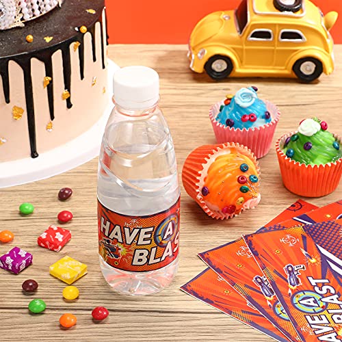 30 Dart Gun Party Water Bottle Labels - Birthday Decoration Wraps