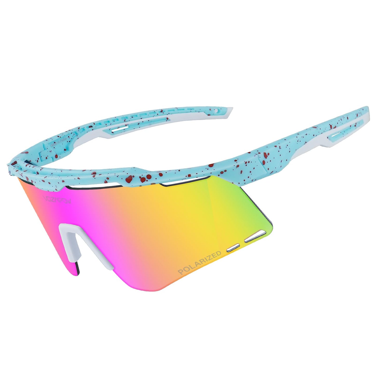 VOZAPOW Sports Sunglasses for Men Women, Polarized Cycling Glasses Baseball Sunglasses UV Protection for Running MTB Softball