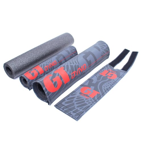 GT DYNO 1989 re-issue 3 Piece Nylon BMX Bicycle Padset - BLACK GRAY RED