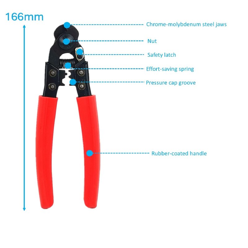 ACCUFINE 5 in 1 Bike Cable Cutter and Crimper Bike Cable Housing Cutter and Crimper with End Caps Colored
