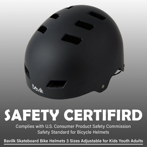 Bavilk Bike Helmet - Adjustable Multi-Sport Safety Gear for Teens & Adults | 3 Sizes Available