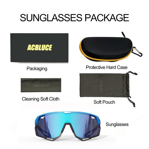Sports Sunglasses for Mens Womens Baseball Cycling Sunglasses for Running Fishing Motorcycle Bike MTB Golf Softball Youth Teen Black Glasses