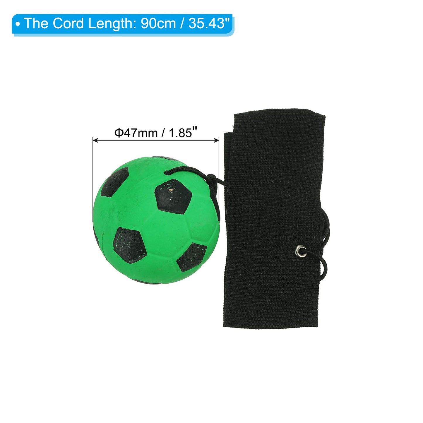Jinshining Green Wrist Return Ball - Adjustable Bounce Back with String, Rubber Elastic Rebound Ball Finger Exercise Toy Activity and Play,Paddle with String