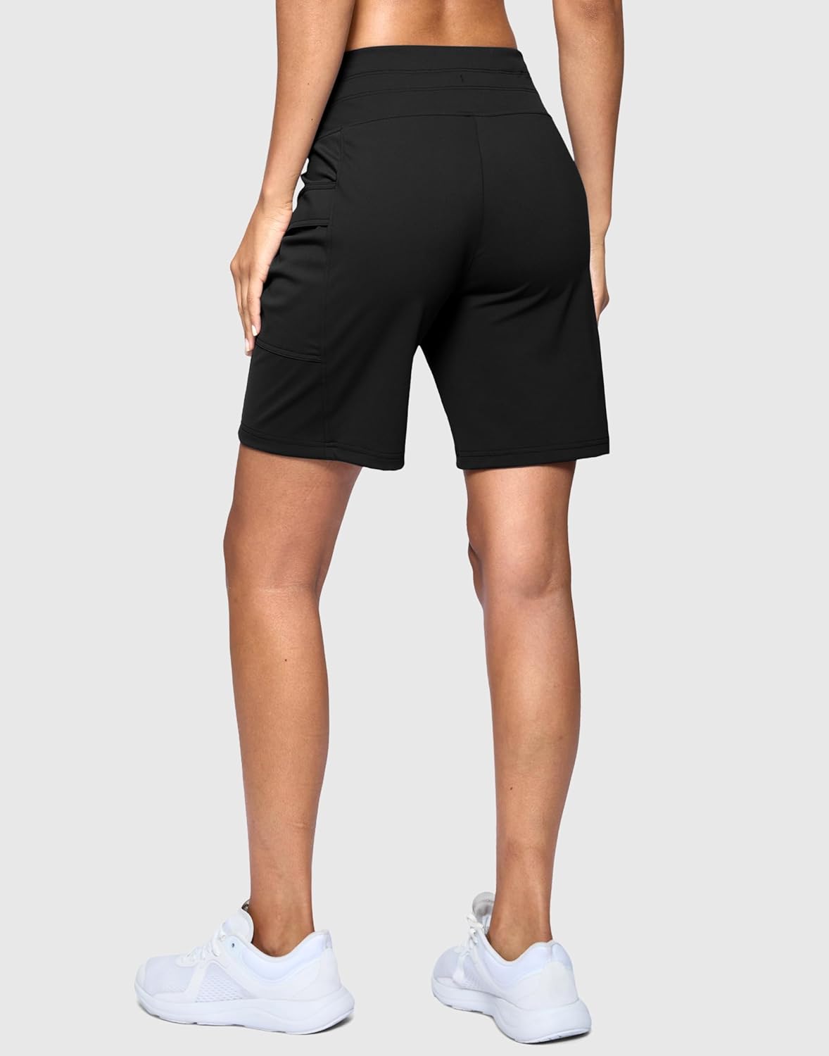 Skiennix Women's Athletic Hiking Shorts - High Waisted, Stretchy Bermuda with Side Pockets | 7-Inch Length