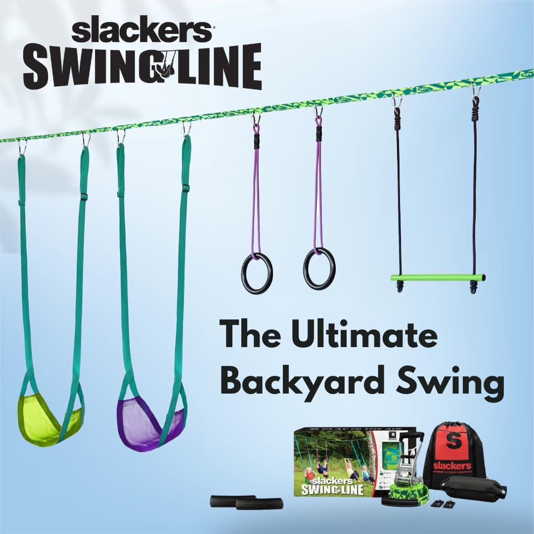 Slackers Tree Swing Line Kit - Transform Your Yard into a Fun Swing Set - Ideal for Ages 3+