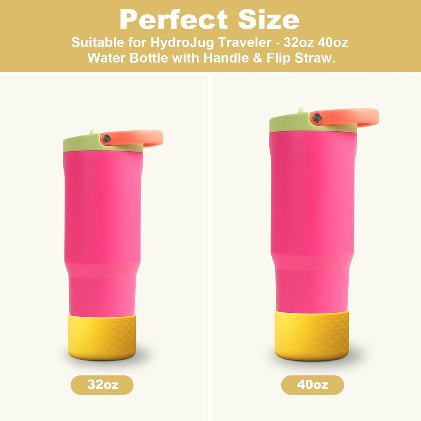 Yoelike Silicone Boot for Hydrojug 40 oz Tumbler - Anti-Slip Protective Sleeve | Dishwasher Safe, BPA Free