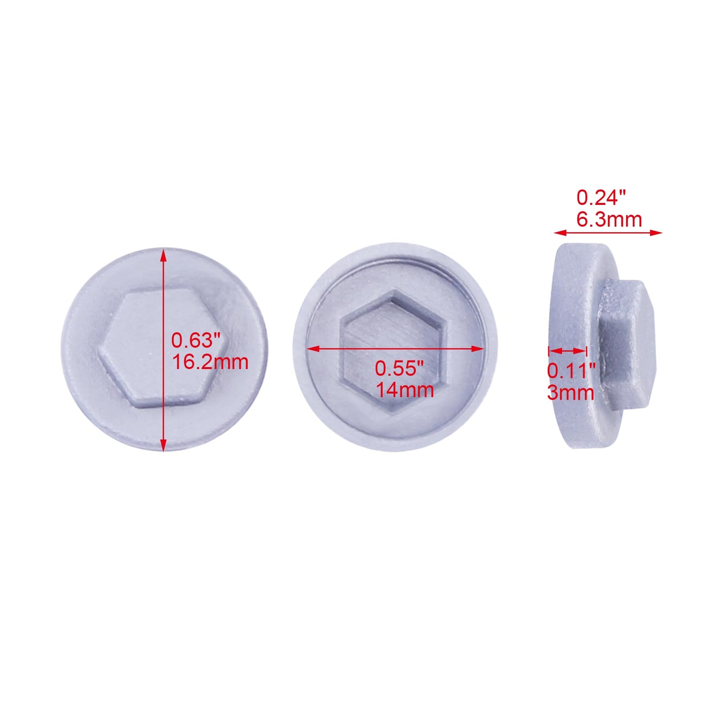 400 Pack Silver Gray Roofing Screw Caps – Durable Plastic Snap-On Covers for Roofing Screws, Weatherproof & UV Resistant Protective Caps – for Outdoor Roof, Siding, and Construction Projects