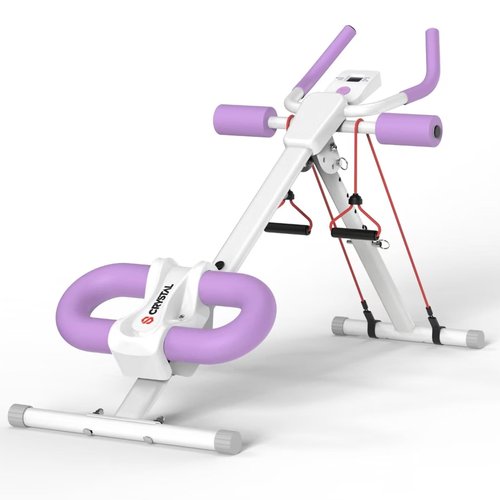 CRYSTAL FIT Ab Machine, Ab Workout Equipment Abdominal Trainer, Adjustable Abdominal Exercise Machine at Home Gym for Stomach Workout with LCD Monitor