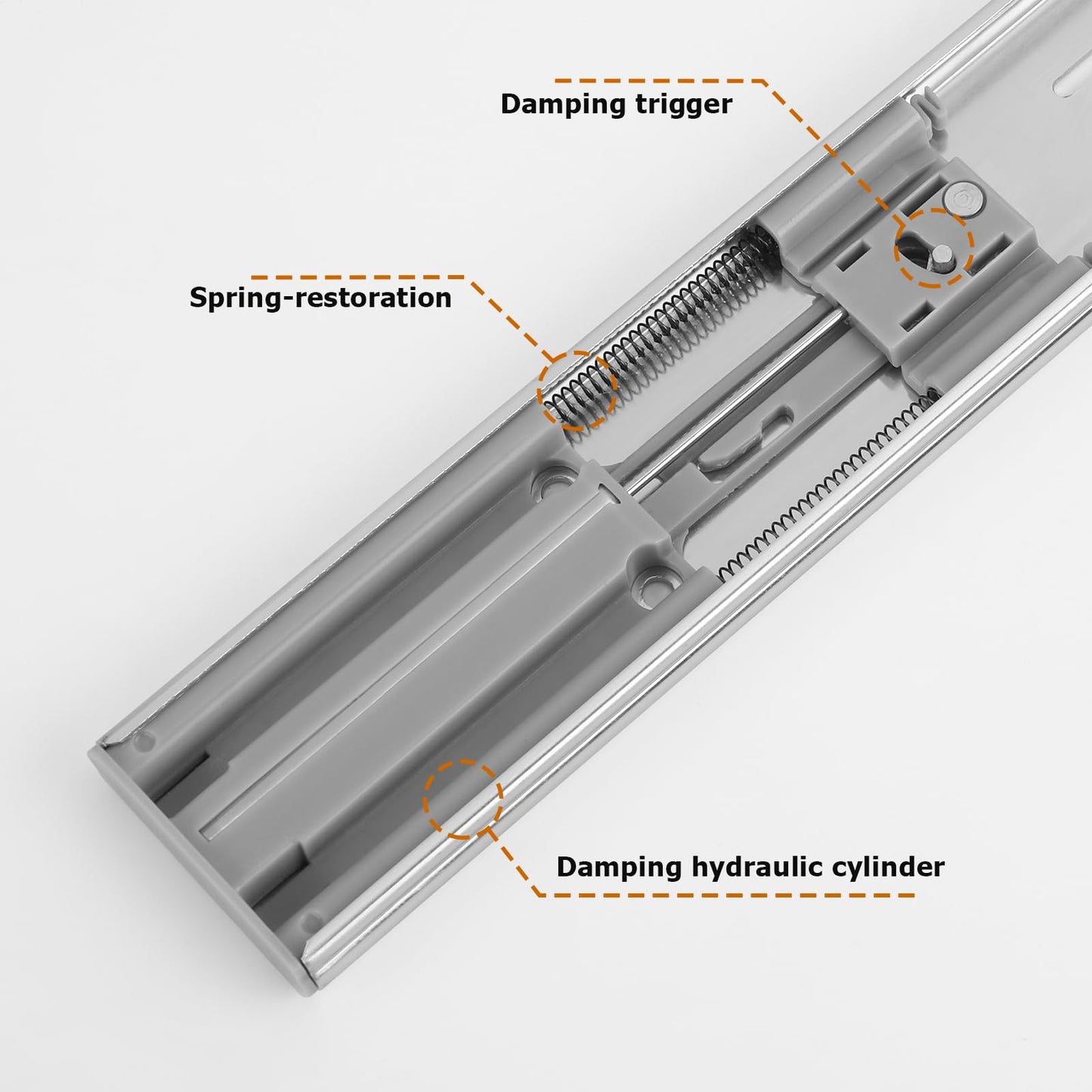 LONTAN 5 Pairs Soft Close Drawer Slides 22 Inch Full Extension Drawer Guides Ball Bearing Heavy Duty Kitchen Cabinet Rails 100LB Capacity