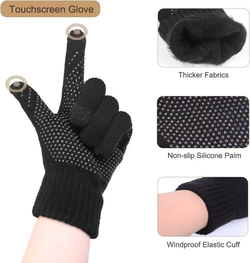 KRATARC Warm Knitted Scarf and Beanie Hat Set for Cold Winter | Unisex Fleece Comfort