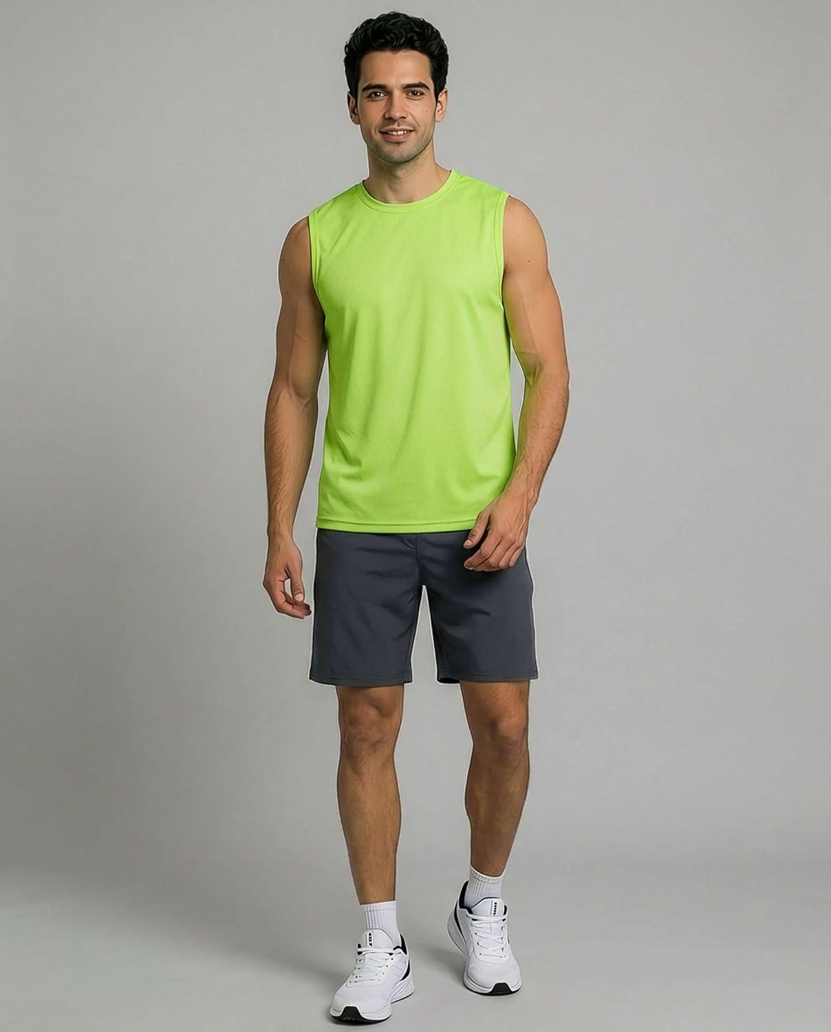 Real Essentials Men's Mesh Active Athletic Tech Tank Tops - 5 Pack for Workout & Training | Big & Tall Available