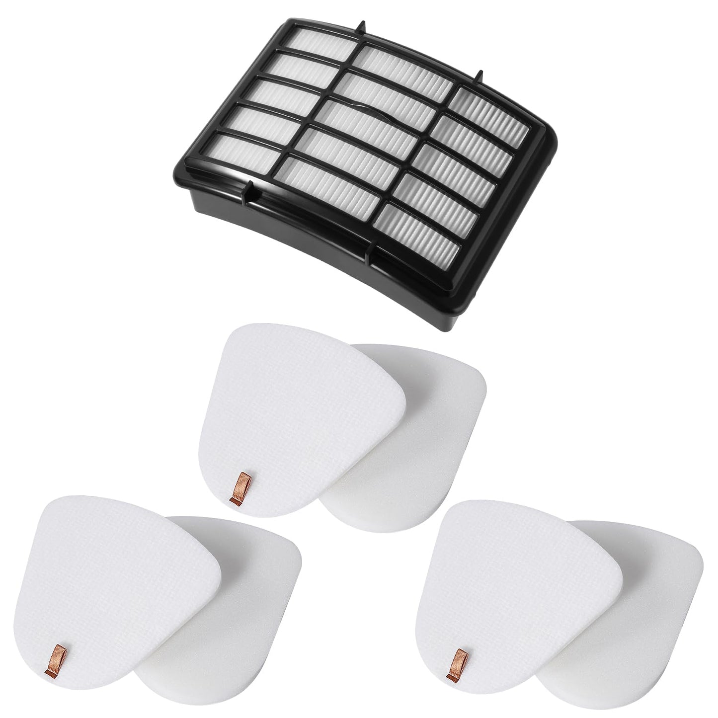 Vacuum Filter Replacement for Shark Navigator Lift-Away Vacuum NV350, NV351, NV352, NV355, NV360, NV370, UV440, UV490, UV540 vacuum, 1 HEPA, 3 Foam Filters & 3 Felt Filters - Replacement XFF350 XHF350