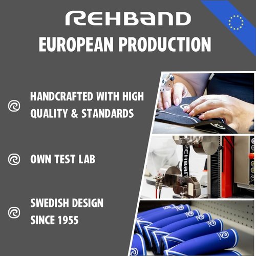 Rehband Knee Sleeve 3mm Neoprene, Lightweight Knee Brace for Endurance and Ball Sports, Unisex Compression Starter Knee-Sleeves, Breathable Running Knee Support, Colour:Black - 1 Pair, Size:Medium