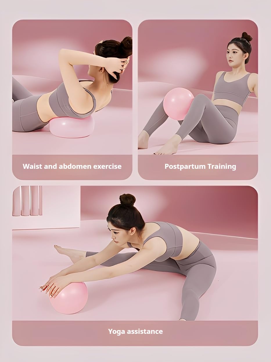 WZYXKRYN Exercise Ball, 9 Inch PVC Pilates Ball, for Physical Therapy, Yoga and Core Training (Pink)