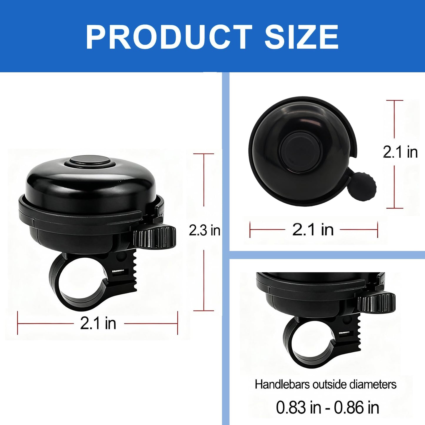 1 Pack Classic Aluminum Bike Bell – Loud, Crisp & Clear Sound for Adult Bikes (1, Blue)