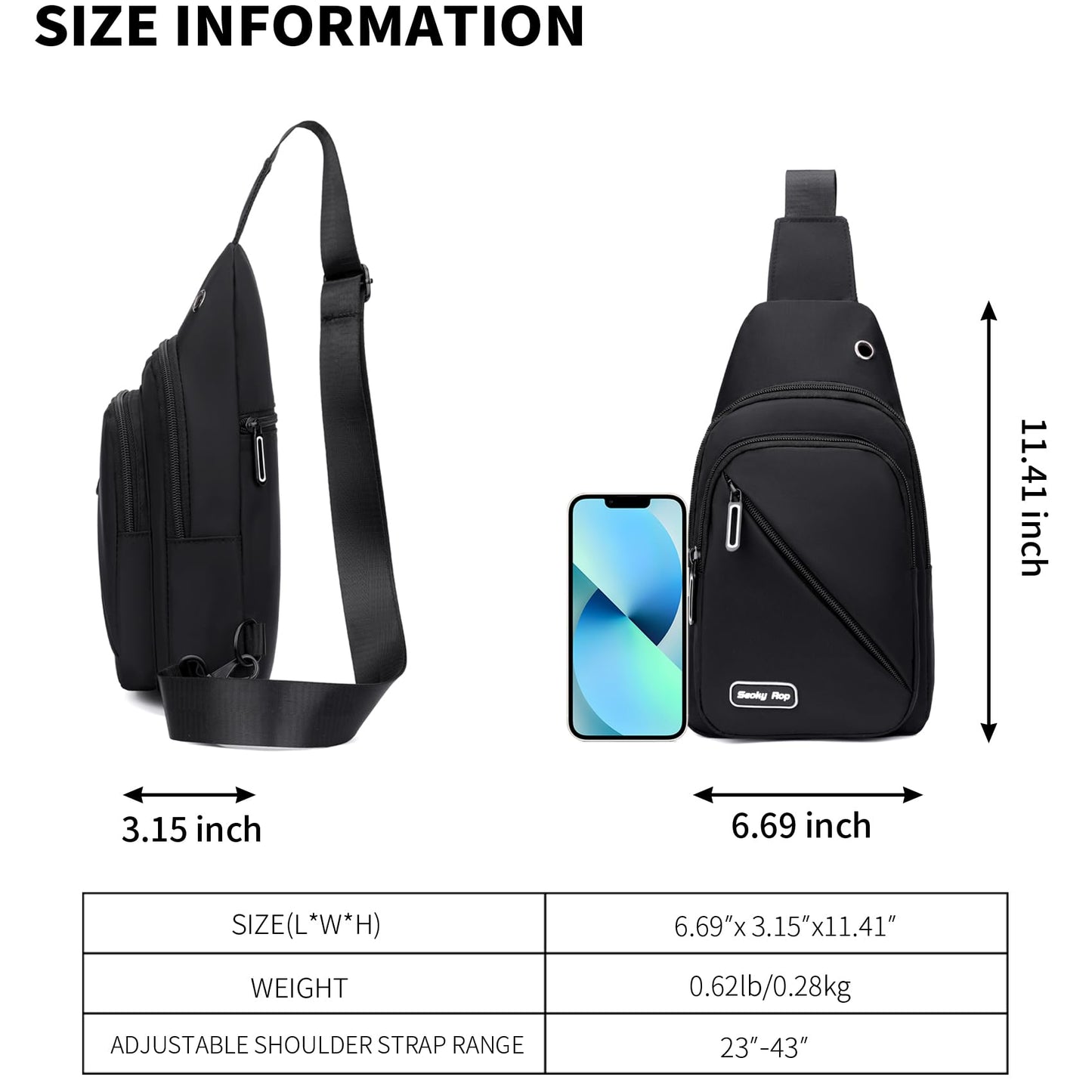 Seoky Rop Sling Bag for Men Women, Small Nylon Crossbody Bag Trendy, Casual Shoulder Chest Bag for Travel Running Hiking Red
