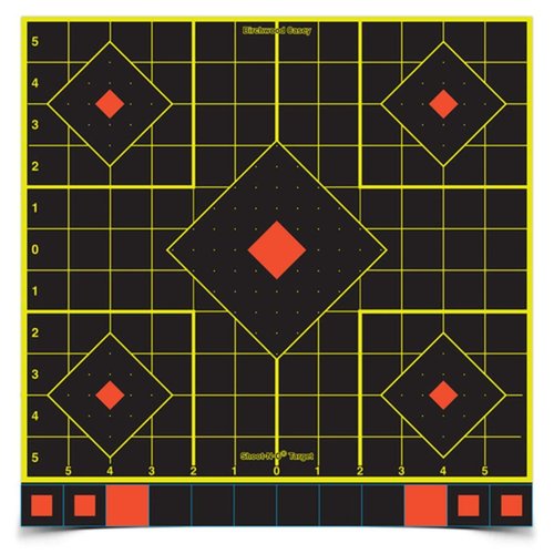 BIRCHWOOD CASEY Shoot-N-C 12" Sight-In Reactive Target - Highly Visible Instant Feedback Self-Adhesive Shooting Target Stickers with Repair Pasters - 12 Targets, 144 Pasters
