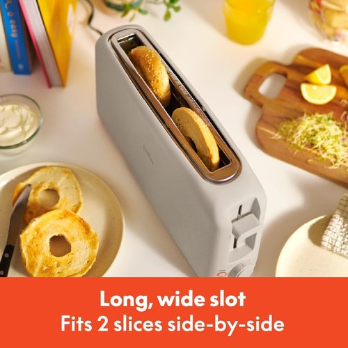 Bella 2 Slice Slim Toaster - 6 Setting Shade Control, Reheat & Cancel Buttons | Fits 10” Long Sourdough, Oatmilk