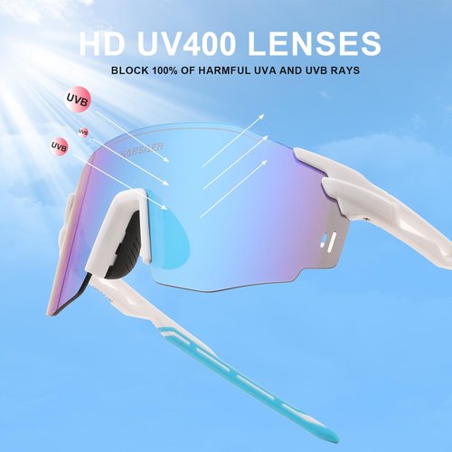 Karsaer Vision Sports Sunglasses for Men and Women TR90 Frame, UV400 Protection, Ideal for Cycling, Running, Baseball