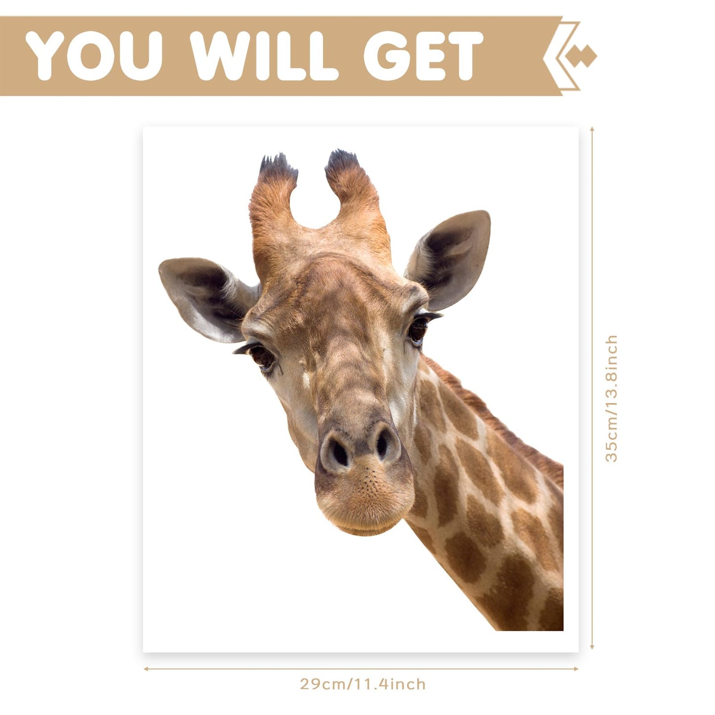 Cute Giraffe Wall Decal Peel and Stick Vinyl Safari Decal Funny Gift for Friends Kids Room Wall Window Decor Fridge Closet Sticker