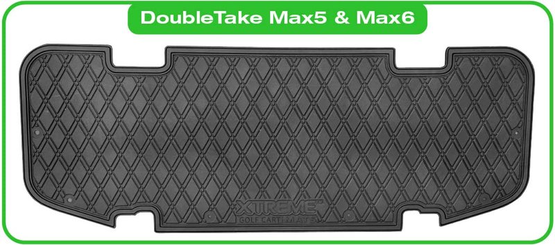 Xtreme MATS DoubleTake Golf Cart Floor Mat for Rear Seat Kits & Backward Facing Foot Rests - Fits DoubleTake Max5 & Max6 Rearseat Kits - All Black