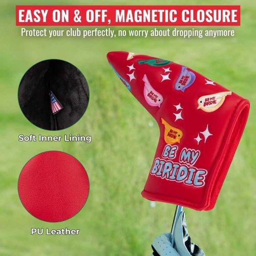 Golf Blade Putter Cover, Golf Blade Covers with Strong Magnetic Closure, Colorful Bird Design Putter Head Cover Waterproof PU Leather Blade Putter Headcover