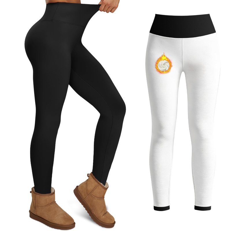 YUDSUD Fleece Lined Leggings for Women Thermal Winter Yoga Pants Windproof High Waisted Legging Buttery Soft Warm Workout Tights Gym Hiking Yoga Black