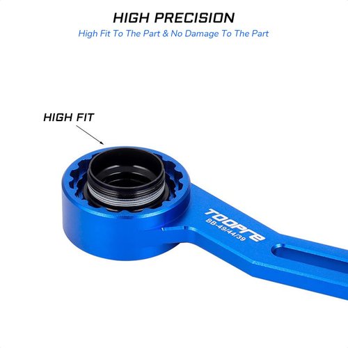 KIEVODE 6-in-1 Bike Bottom Bracket Tool for 12/16-Notch 39/41/44/46/49mm External Cups Lockring and Crank Arm Cap Install Removal - Wrench for Shimano, SRAM, FSA, Rotor, Chris King, Truvativ GXP, Etc