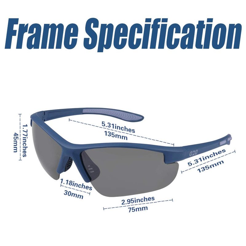 O2O Polarized Sports Sunglasses UV400 Protection Unbreakable Superlight Weight Frame Confortable and Fit for Men Women Teens Biking Driving Golf Baseball Cycling Fishing Running (Blue