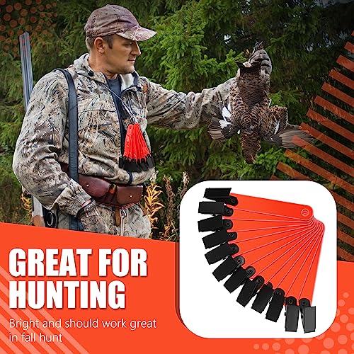 Leitee Fluorescent Orange Reflective Trail Markers - 48 Pack, Tree Tacks for Hiking & Hunting