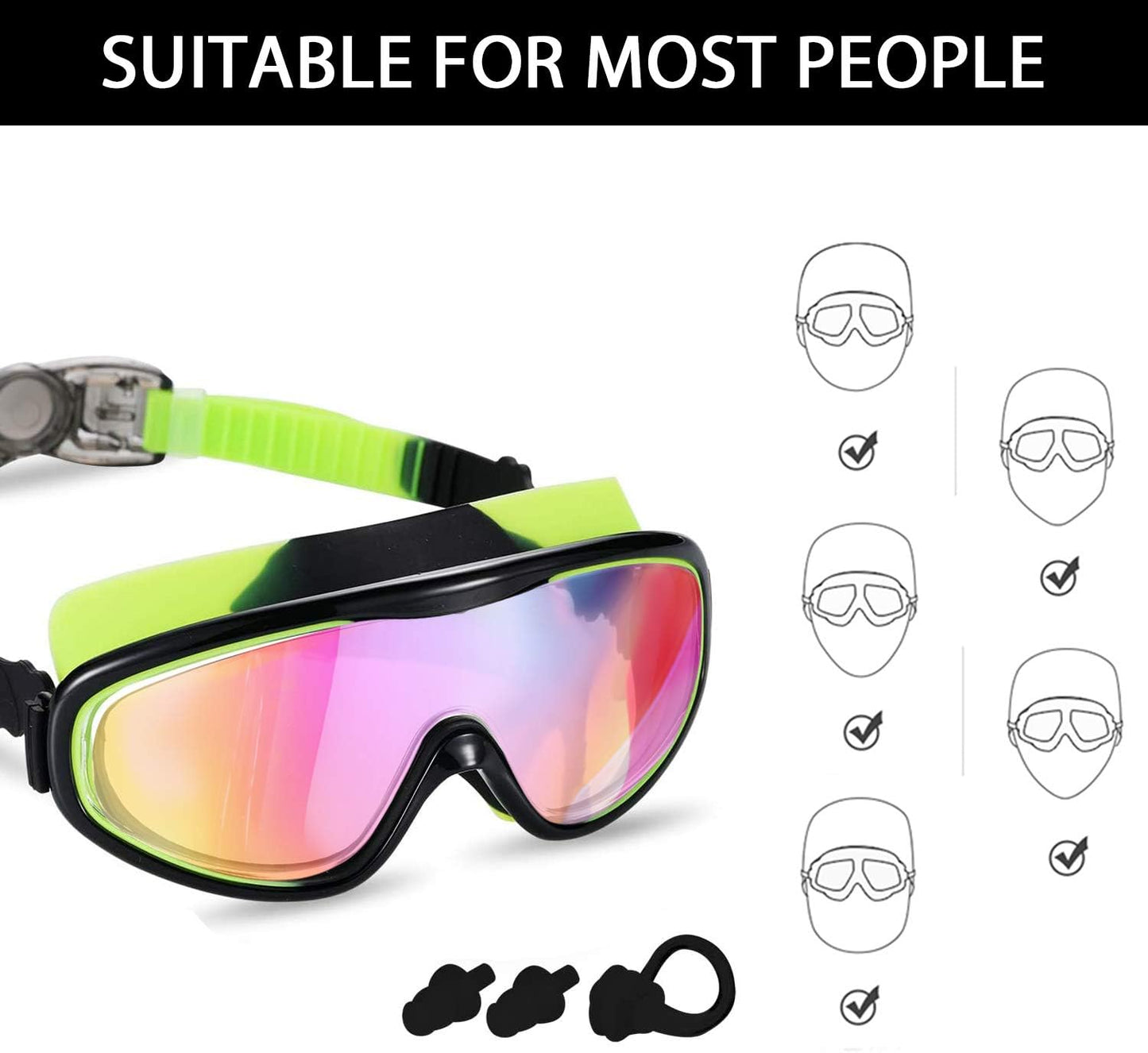 Skiennix Kids Swim Goggles - Comfortable Swimming Glasses for Ages 3 to 15 | 2-Pack Set
