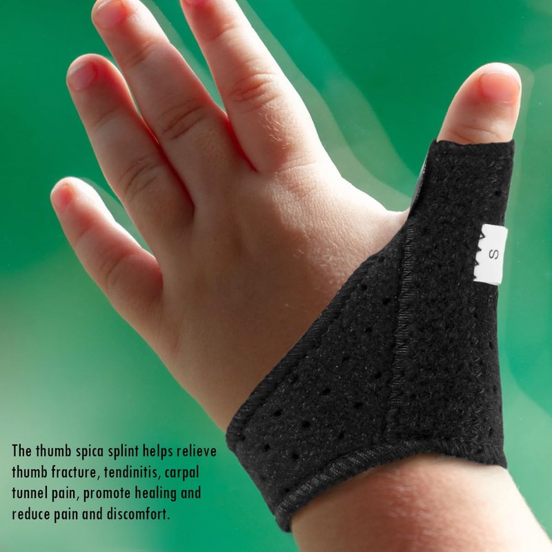 DOERDO DD Thumb Splint, Adjustable Thumb Stabilizer Thumb Spica Splint, Thumb Stabiliser Support for Kids, Left and Right Hand Universal, S