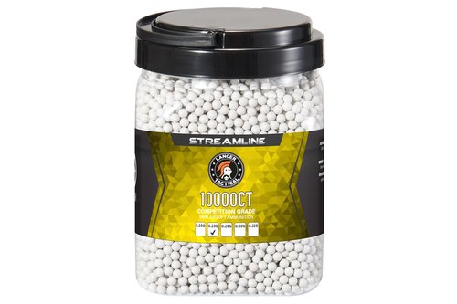 Lancer Tactical 10,000 Round 6mm Airsoft Pellets 0.20g-0.32g, Bucket Size Tracer BB - Made in Taiwan (0.25g)
