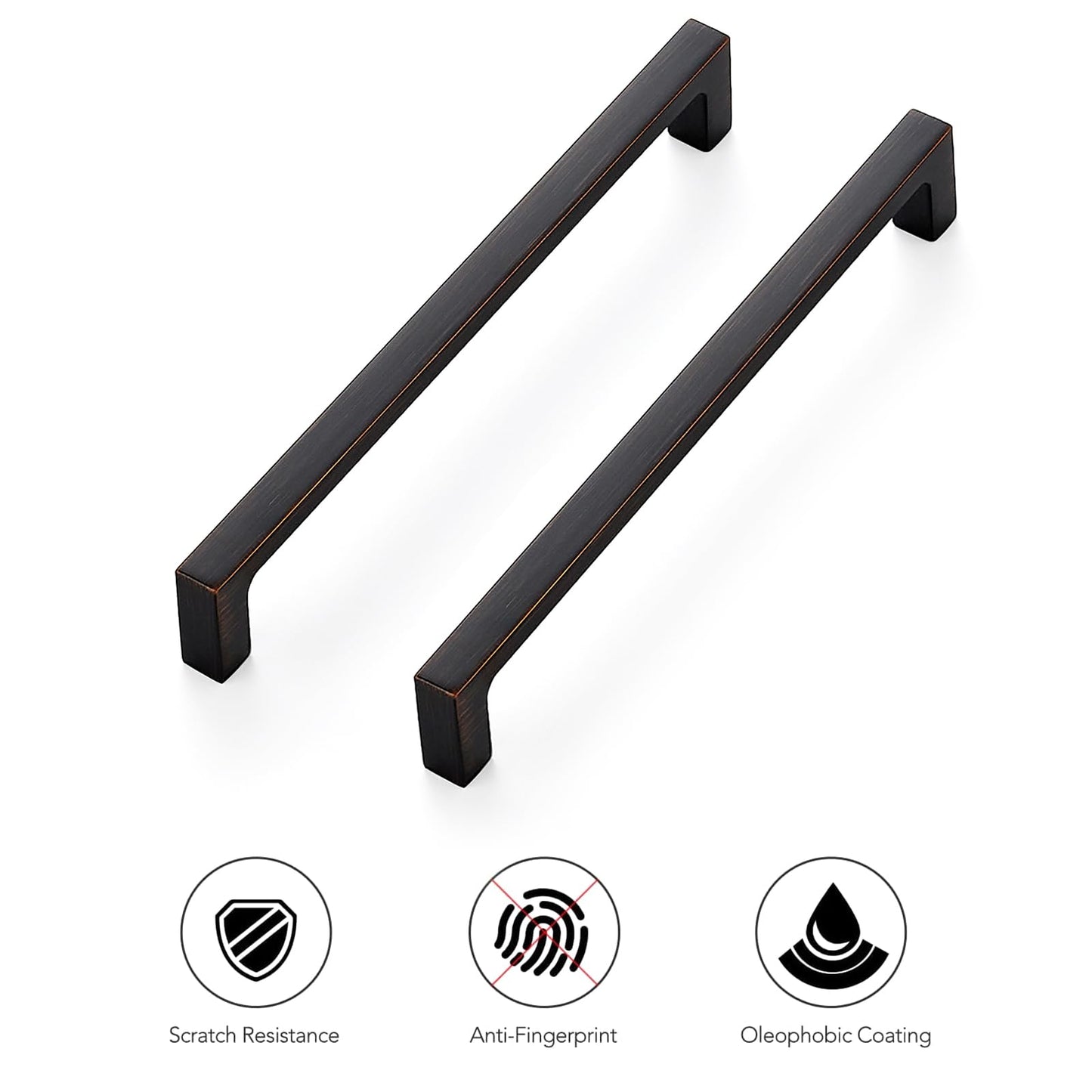 Ravinte 30 Pack Solid 6-1/4 Inch Square Cabinet Handles - Oil-Rubbed Bronze Pulls for Drawers and Kitchen Cabinets - Hardware Handles