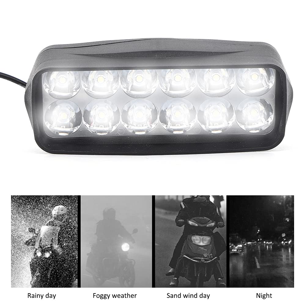 Keenso Motorcycle LED Light, Universal High Brightness 12V-80V Electric LED Lights Tricycle Conversion Light for Motorcycle, Electric Bike, Tricycle